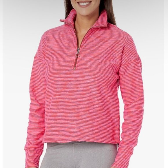 Sweaty Betty Rest Up Half Zip Pullover Sweatshirt Tulip Red Womens Size 6 - Picture 2 of 11